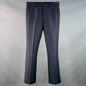 DRIES VAN NOTEN Size 28 Navy Mohair Wool Flat Front Dress Pants